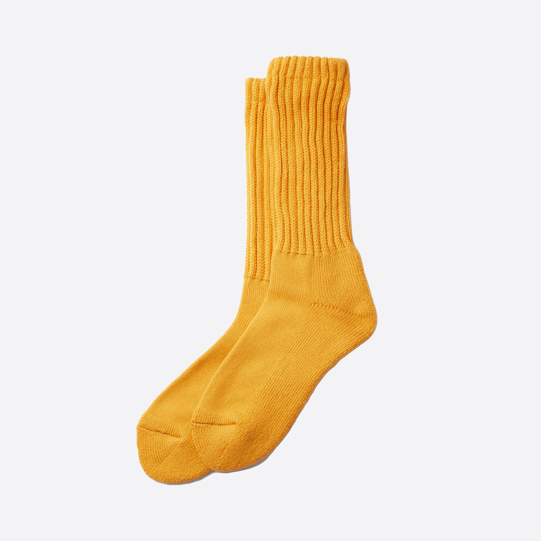RoToTo Loose Pile Crew Socks in Yellow