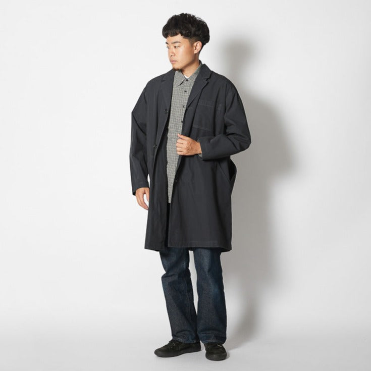 Snow Peak Natural Dyed Recycled Cotton Coat in Charcoal