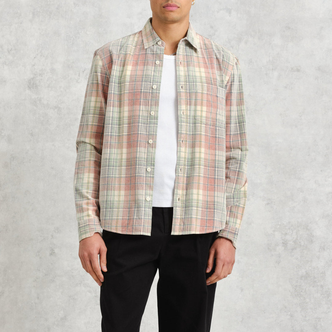 Wax London Shelly Long Sleeve Shirt in Pink/Sage