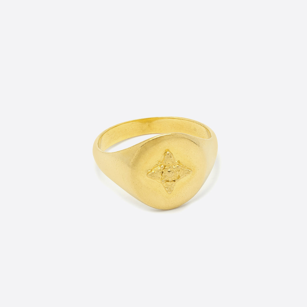 Nagle and Sisters Solstice Signet Ring in Gold