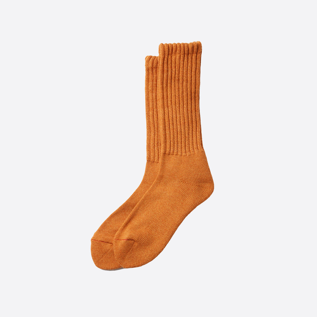 RoToTo Loose Pile Crew Socks in Mix Orange