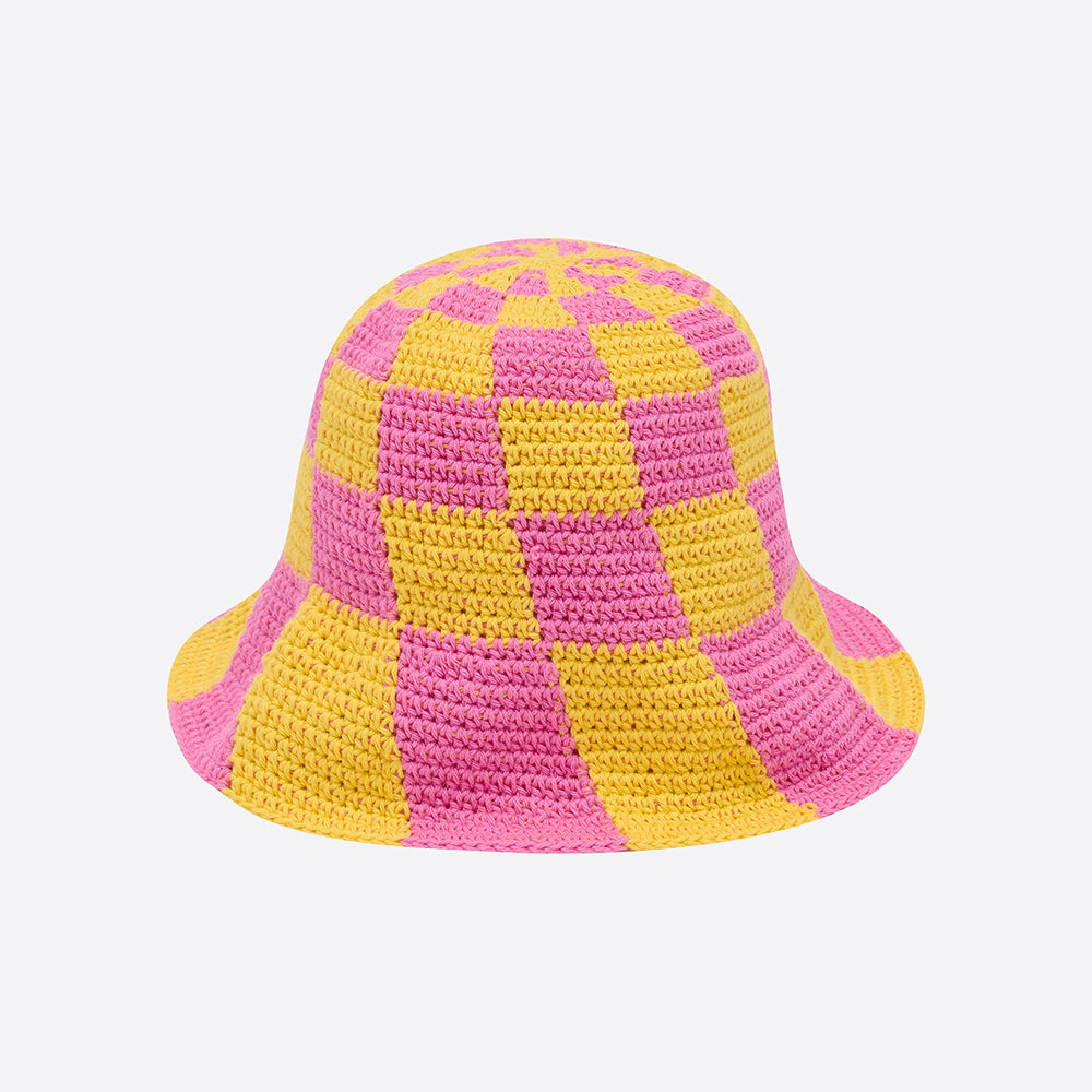 Emily Levine Check Swirl Hat in Sunny Side