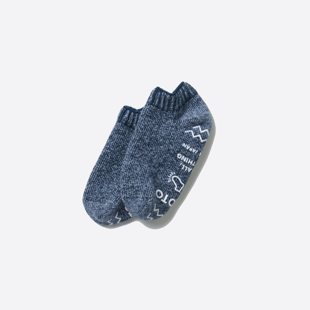 RoToTo Pile Slipper Socks in Indigo/Light Blue