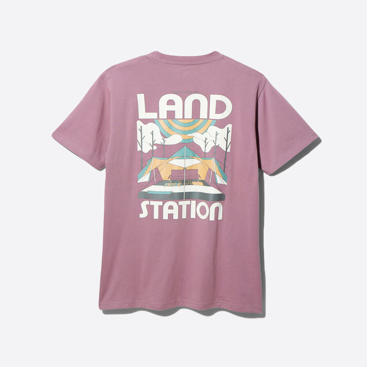 Snow Peak LAND Station T-Shirt in Pink