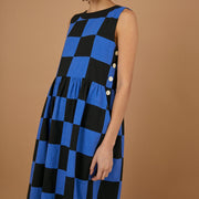 Sideline Folly Dress in Black/Blue