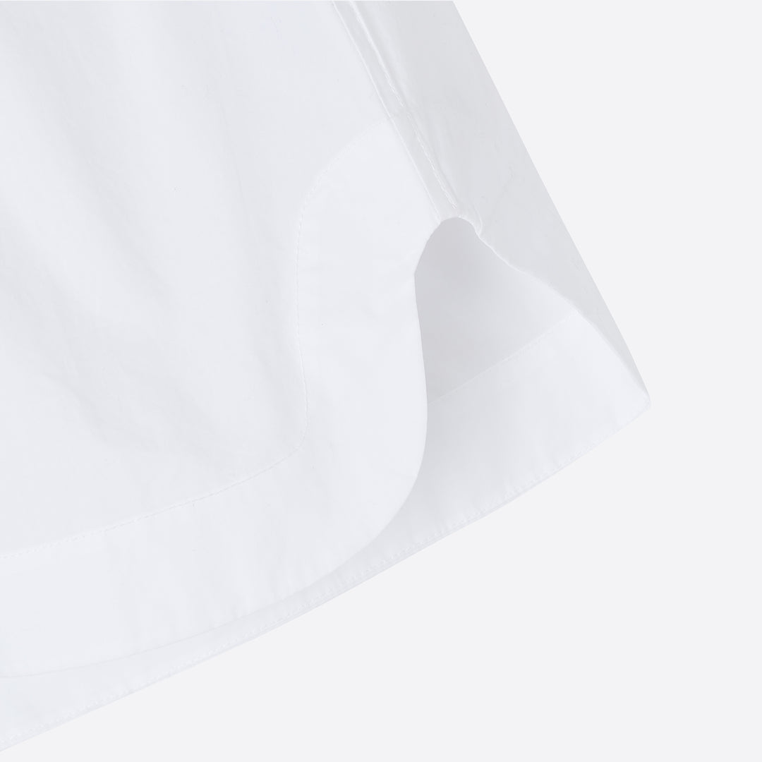 Ganni Cotton Poplin Double-Collar Shirt in White