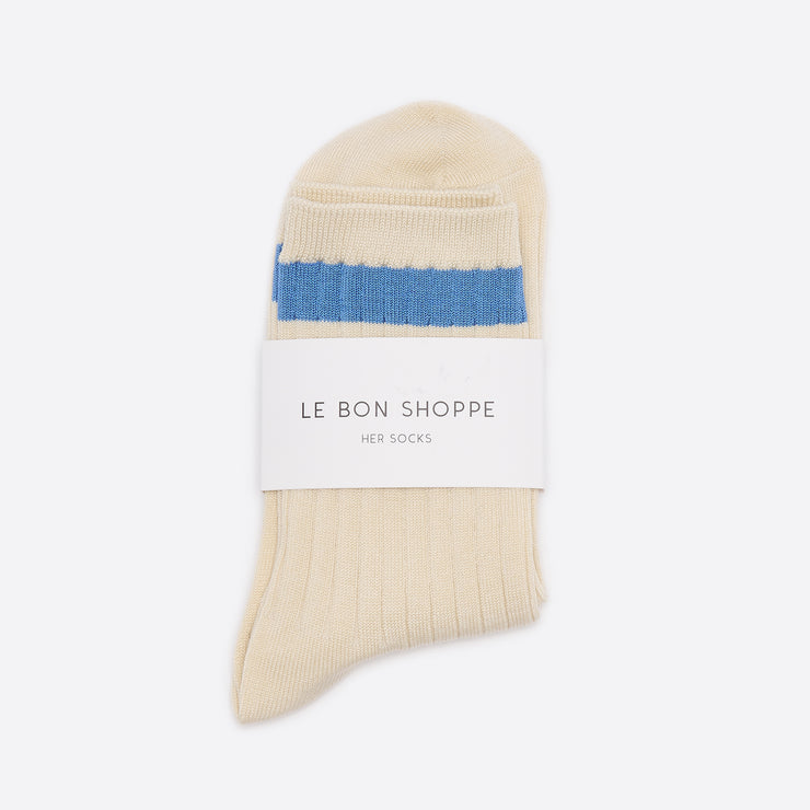 Le Bon Shoppe Her Varsity Socks in Blue