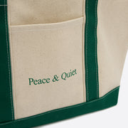 Museum of Peace and Quiet Classic Wordmark Boat Tote Bag in Forest