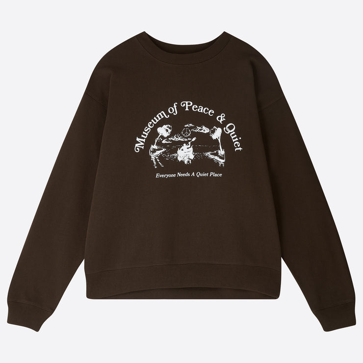 Museum of Peace and Quiet Quiet Place Crewneck in Brown