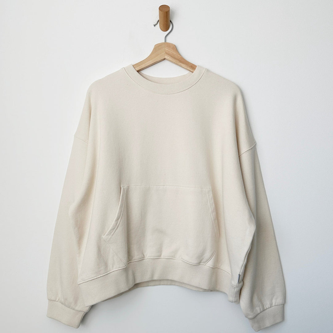Le Bon Shoppe French Terry Poche Top in Naturel