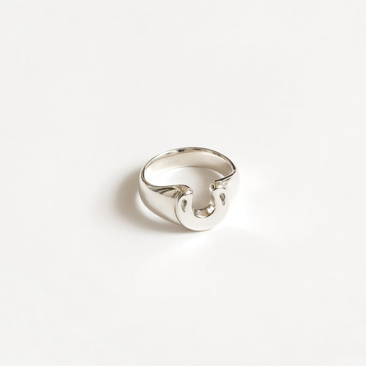 Wolf Circus Horseshoe Signet Ring in Silver
