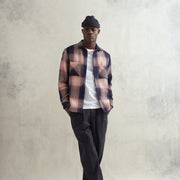 Wax London Whiting Overshirt in Navy/Pink