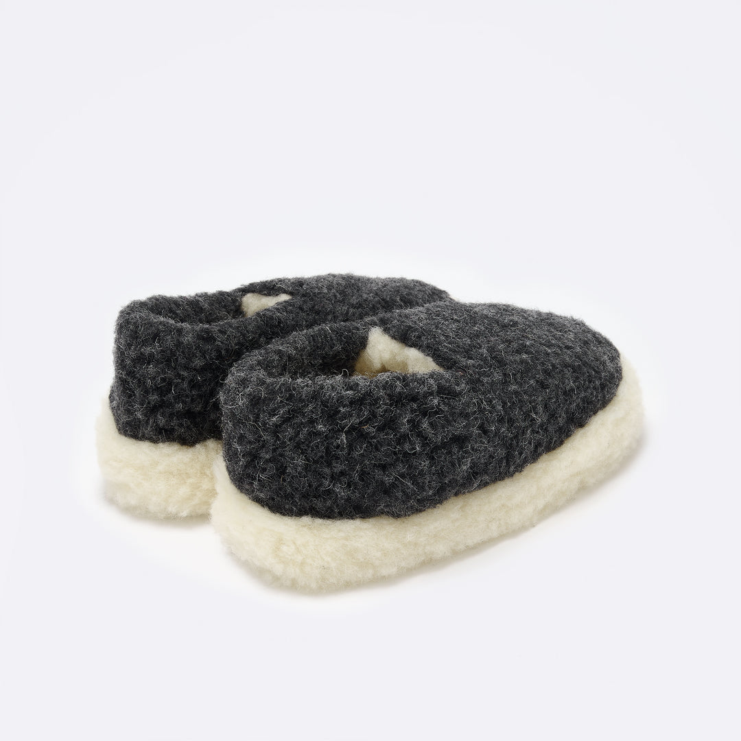 Yoko Wool Siberian Slippers in Black