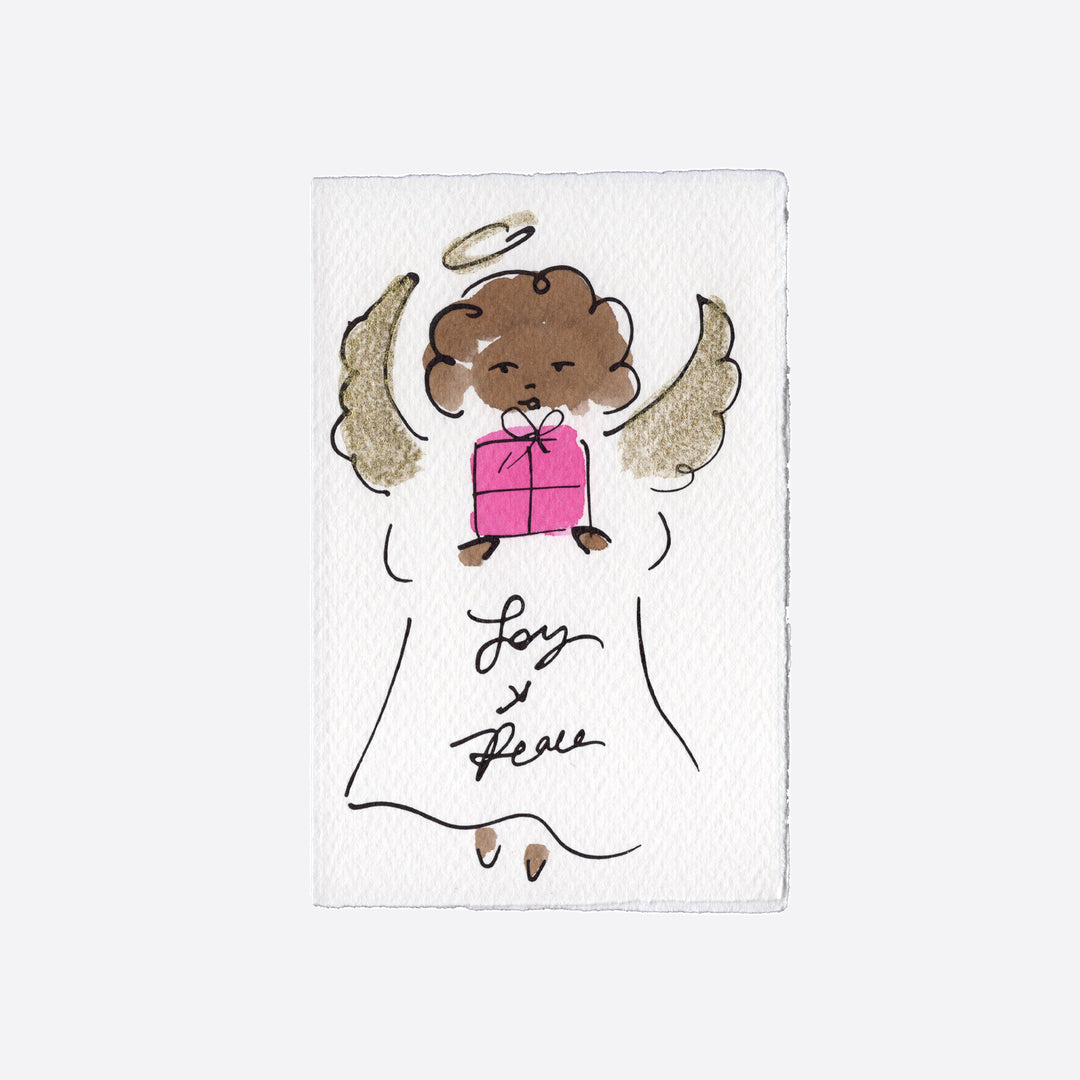 Scribble & Daub 'Angel (Joy & Peace)' Card in Pink