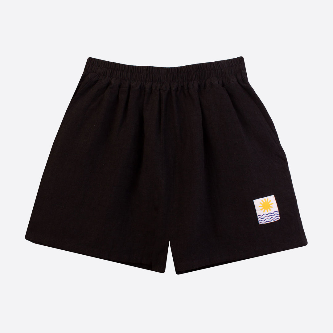 LF Markey Basic Linen Shorts in Black