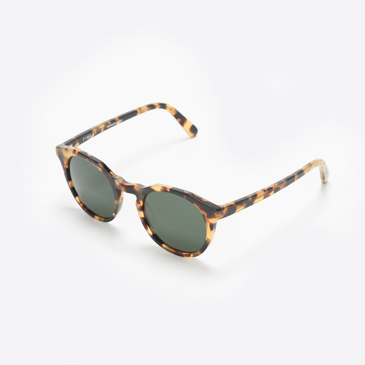 FINLAY London Archer Sunglasses in Light Tortoise with Green Lenses