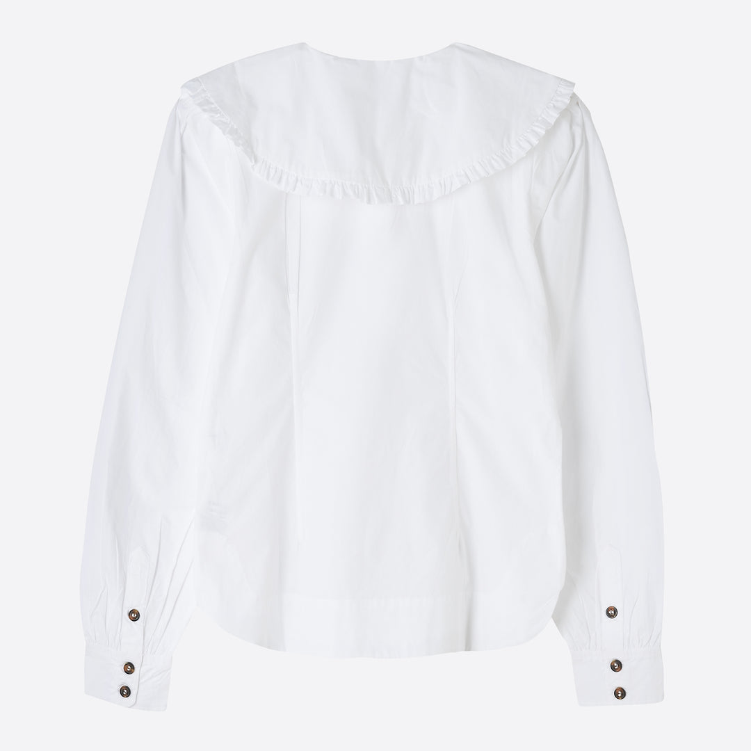 Ganni Cotton Poplin Shirt in White