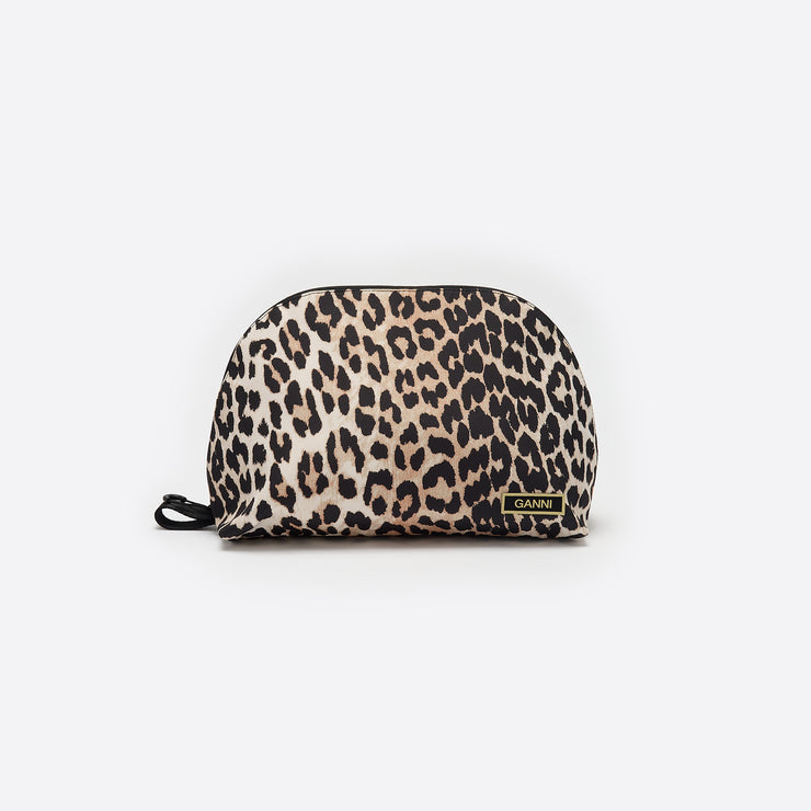 Ganni Recycled Tech Vanity Bag in Leopard