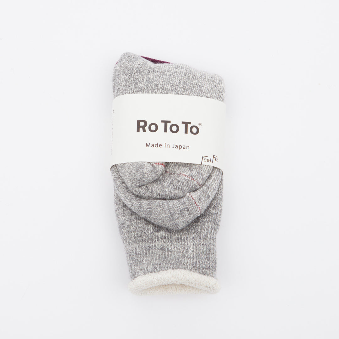 RoToTo Double Face Merino Socks Mid Grey