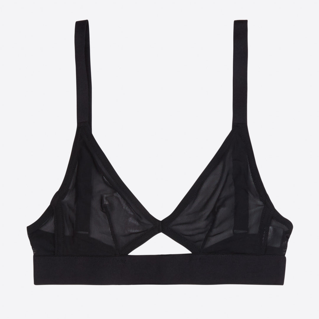 The Nude Label Cut Out Bra in Sheer Black – Our Daily Edit.