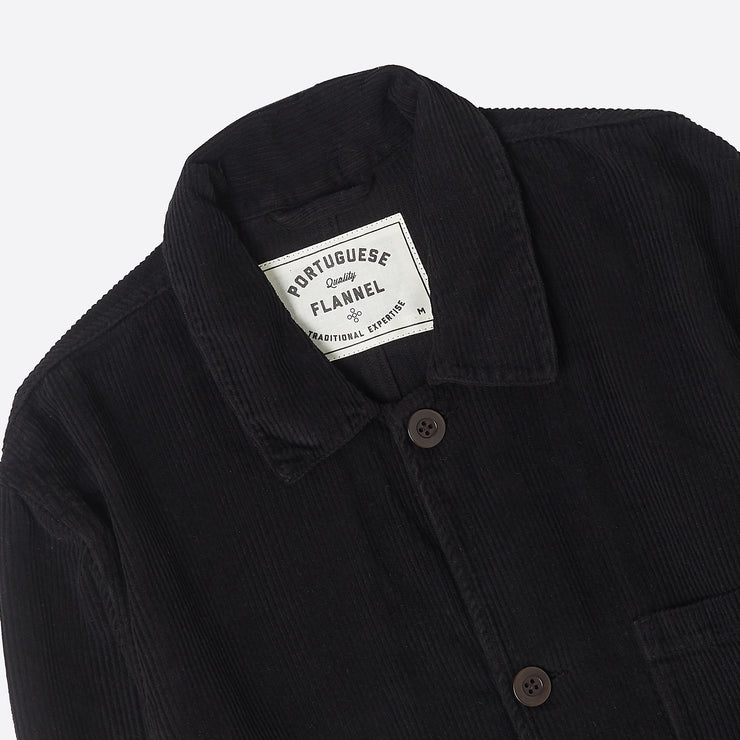 Portuguese Flannel Labura Overshirt in Black Corduroy