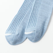 RoToTo Hemp Organic Cotton Stripe Socks in Morning Blue/White