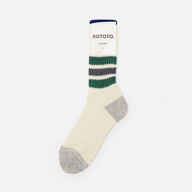 RoToTo Old School Socks in Green/Charcoal