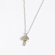 Wolf Circus Mushroom Charm Necklace in Silver