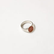 Wolf Circus Tosh Signet Ring in Terracotta and Silver